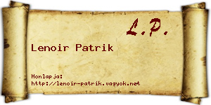 Lenoir Patrik névjegykártya